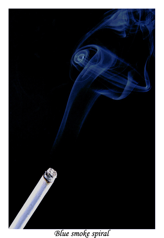 Blue smoke spiral