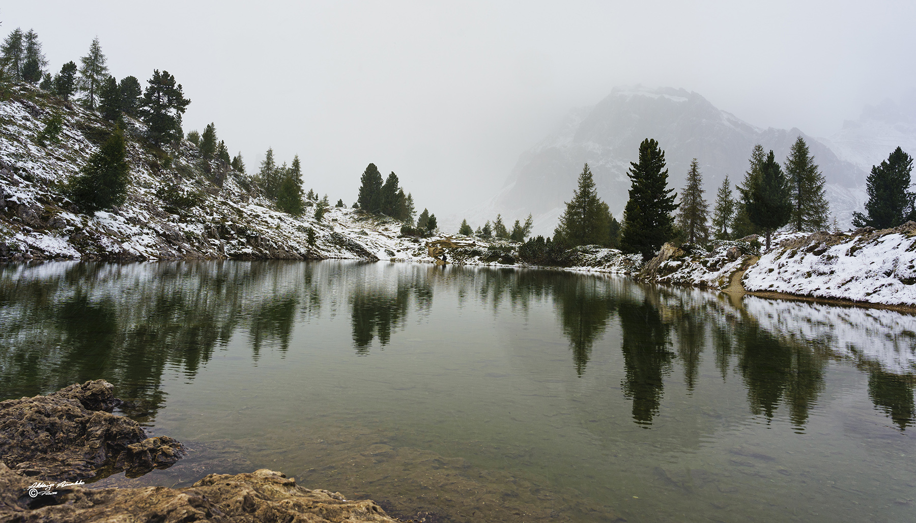 Lago Limides. Prima neve 2020.