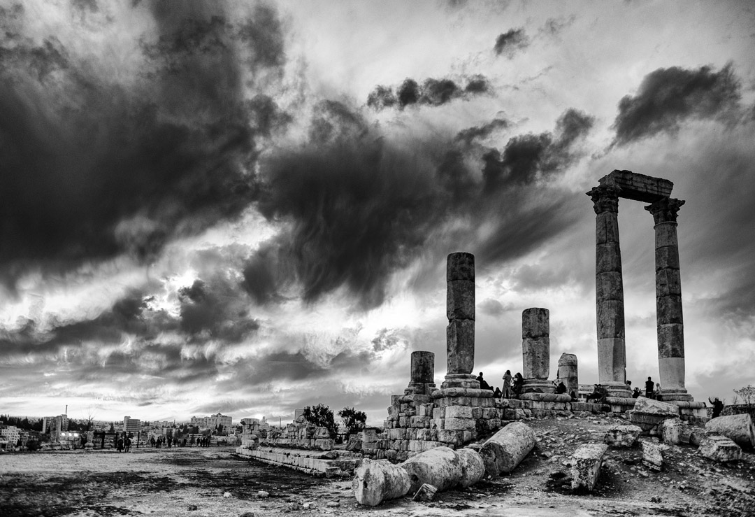 Tramonto nella cittadella di Amman