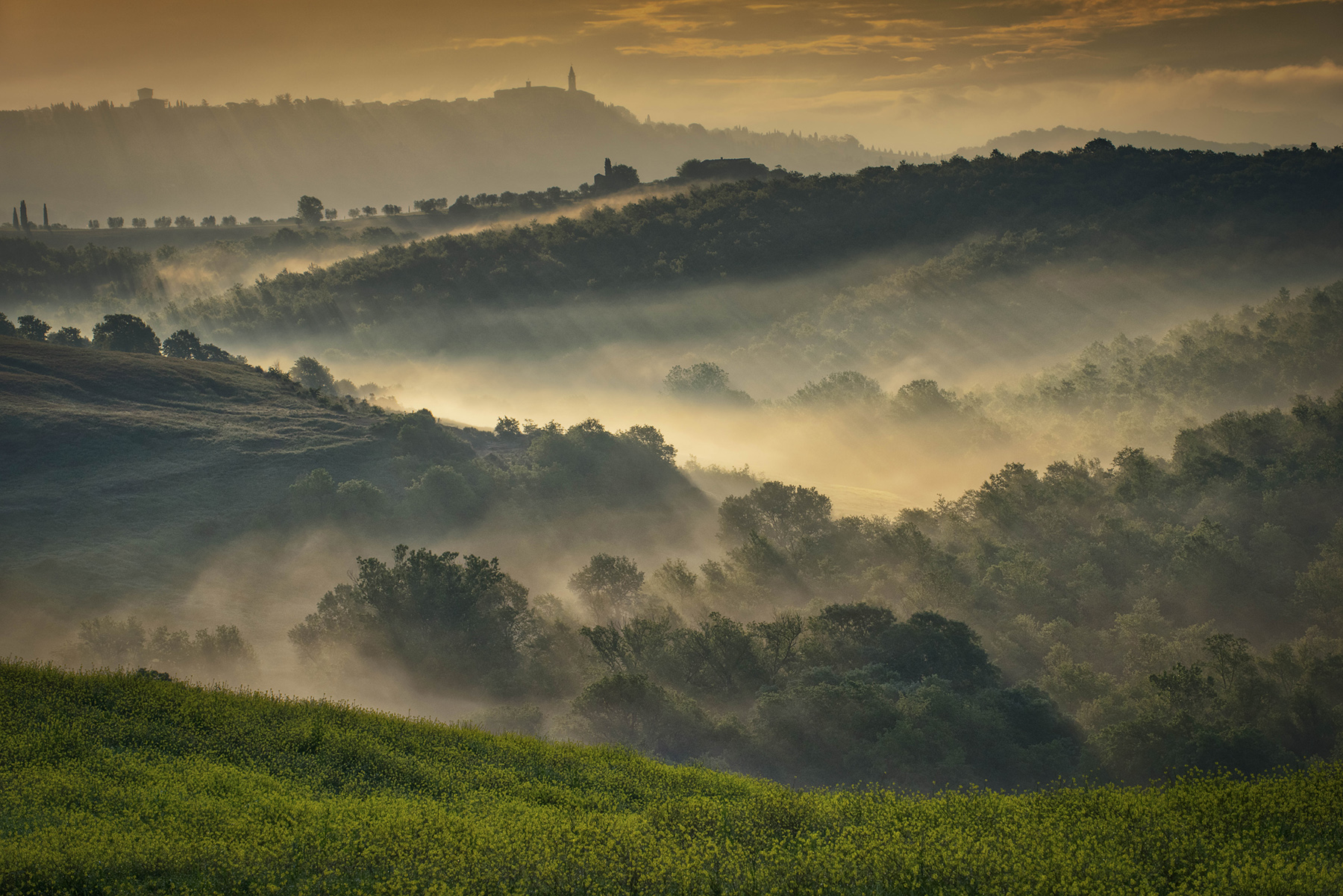 prime luci su Pienza