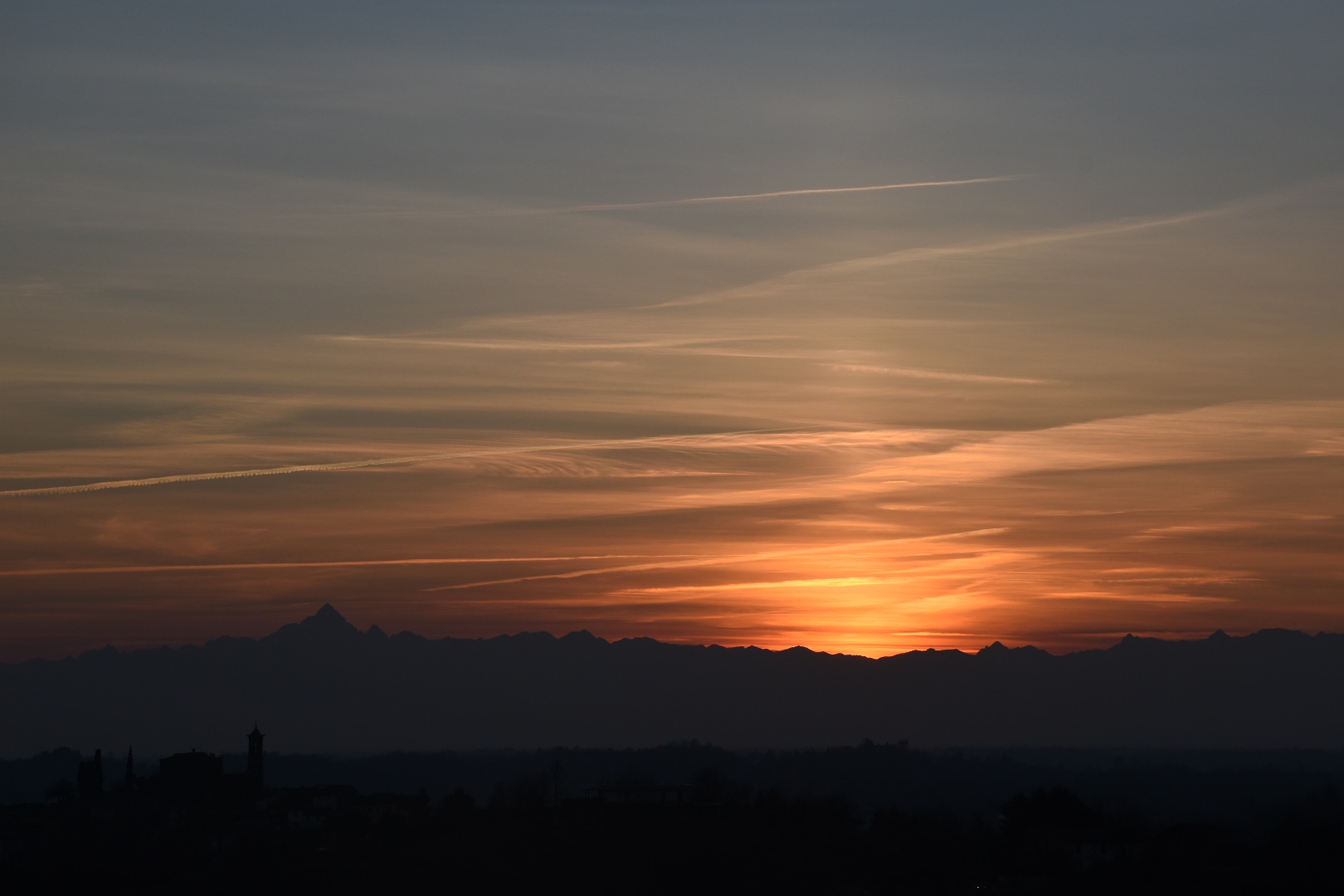 tramonto con Monviso...