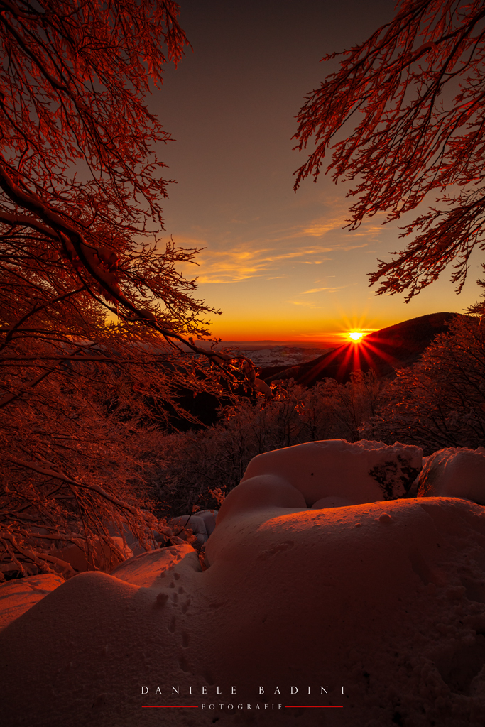 tramonto mare e monte
