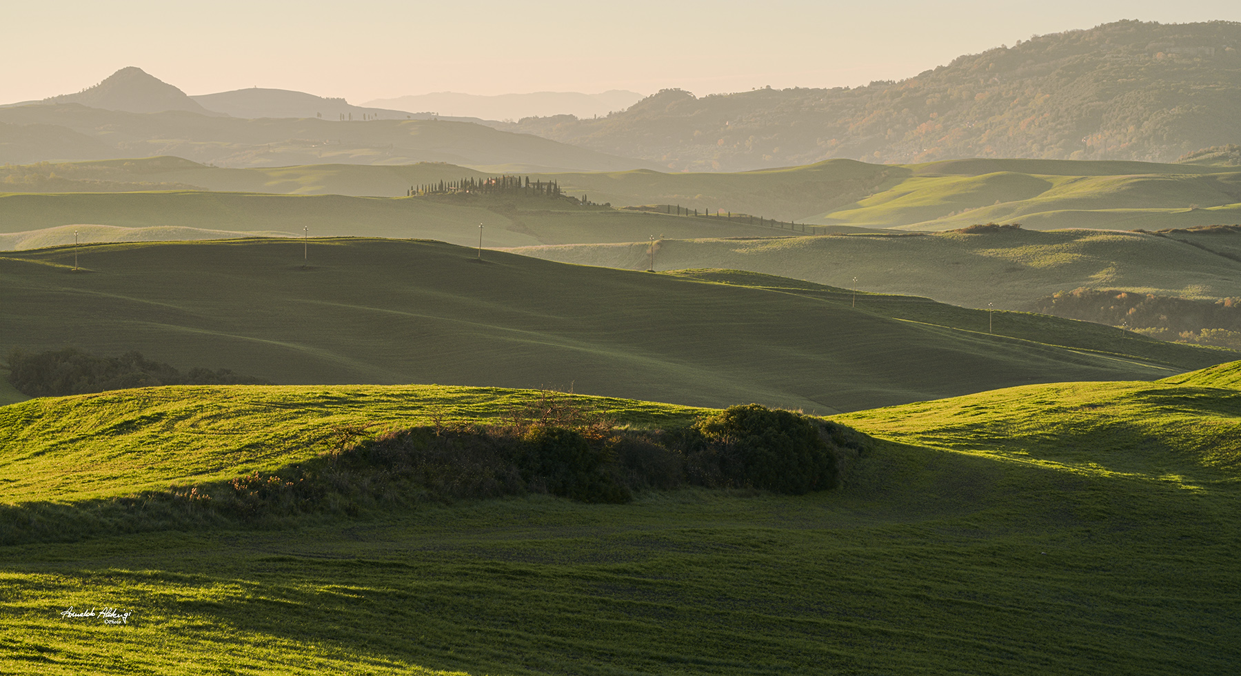 Leggera foschie al mattino nelle colline..