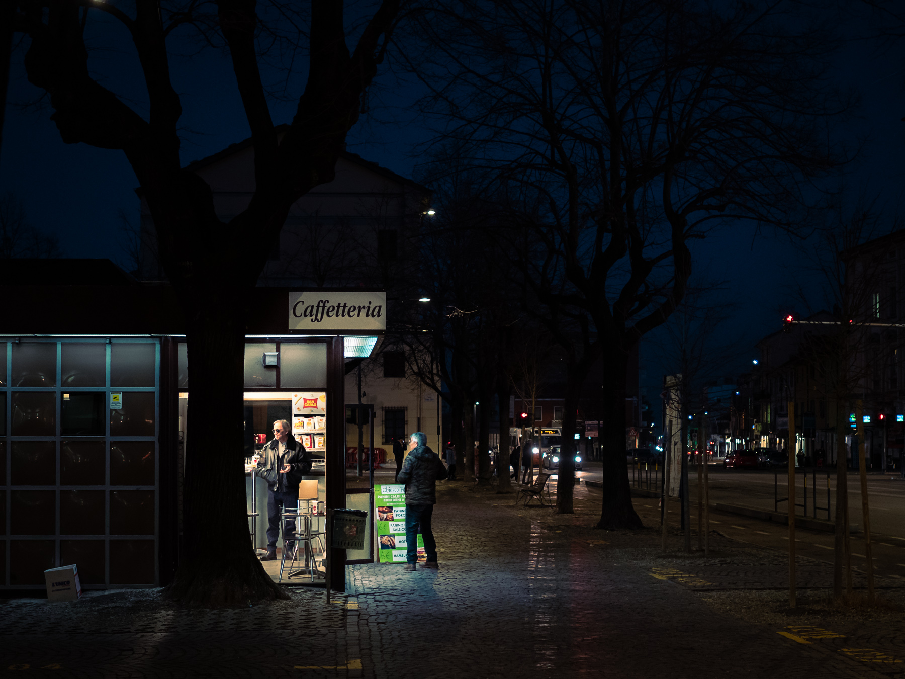 Caffetteria di sera