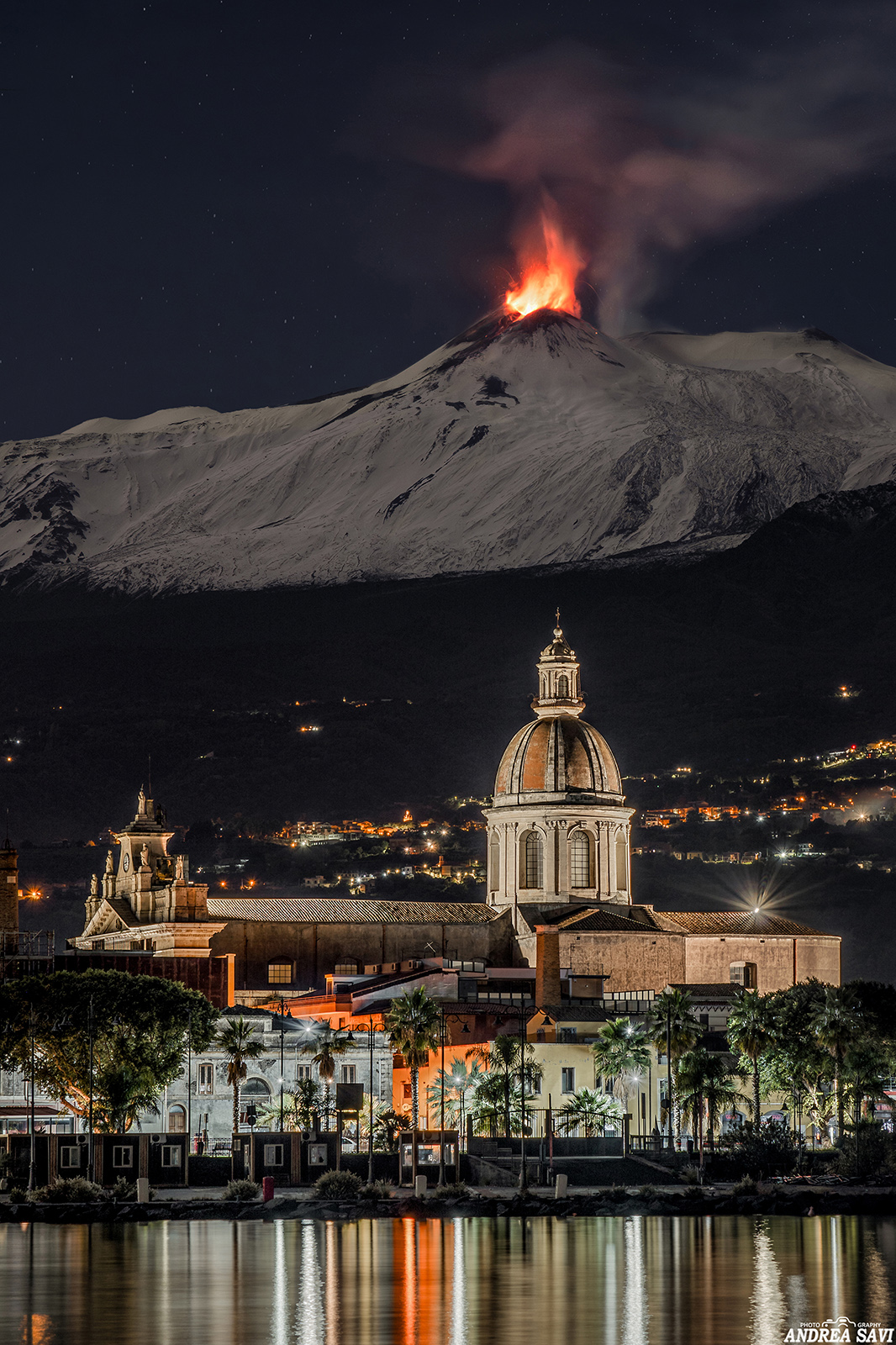 Etna - Parossismo visto dal Porto dell'Etna - Riposto (CT) - 24 Novembre 2023