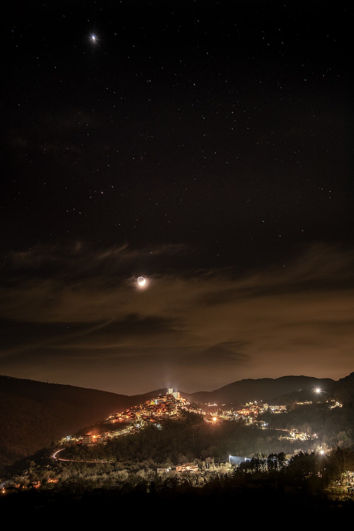 Trevi nel Lazio, Luna e Giove, Gen2025