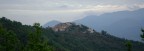 Mountain small village under clouds Mountain small village under clouds