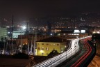 La "Sopraelevata" di Genova in una notte umida...