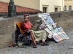 Sul Ponte Carlo a Praga...