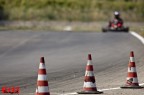 40 gradi piu' o meno e luce fortissima sulla pista internazionale di kart a viterbo.
