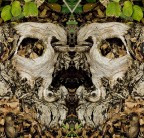 maschera con foglia verde