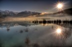 Lago di Santa Croce, alle prime luci Lago di Santa Croce, alle prime luci