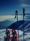In vetta con le ciaspole In vetta con le ciaspole