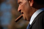 A Man Walking and Smoking A Man Walking and Smoking