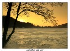 Sunset on iced lake Sunset on iced lake