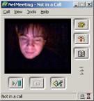 2003 Screen-shot Netmeeting su computer, webcam Logitech (Andy in camera al buio)