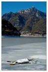 Pedalò.. lago di Ledro ghiacciato Pedalò.. lago di Ledro ghiacciato