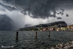 Violenta tempesta di grandine su Riva del Garda vista da Torbole sul Garda . Pochi istanti e la tempesta ha raggiunto anche me .. 
Nikon 810