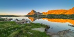 Monte Chersogno e Lago Camoscere all'alba Monte Chersogno e Lago Camoscere all'alba