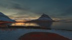 Kirkjufell in blue and red Kirkjufell in blue and red