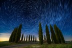 Startrail al circolo dei cipressi