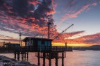 Tramonto rosso sul trabucco.. Tramonto rosso sul trabucco..