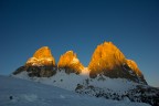 Il sorgere del sole a Passo Sella