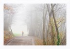 Ciclista nella nebbia