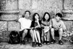 Famiglia cinese a Mont Saint Michel Famiglia cinese a Mont Saint Michel