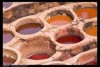 Delle vasche di tintura nel quartiere dei conciatori di Fes (Marocco)